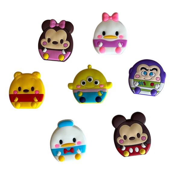 New SHOE CHARMS for Croc Clog Zippers 7PC Mickey Mouse Pooh Bear Buzz Lightyear! - Picture 1 of 6